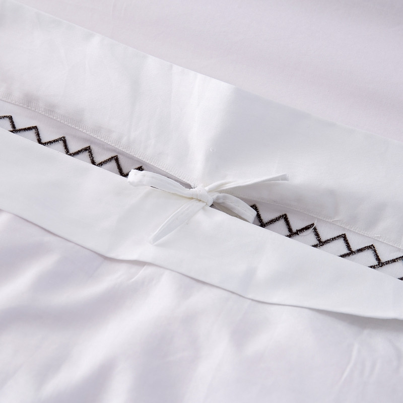White 6080S 100% Cotton Arrow Plumarii Hotel Cubiculum Bedding Sheet Set White 6080S 100% Cotton Arrow Plumarii Hotel Cubiculum Bedding Sheet Set