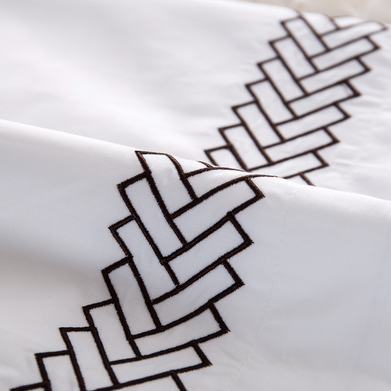 White 6080S 100% Cotton Arrow Plumarii Hotel Cubiculum Bedding Sheet Set White 6080S 100% Cotton Arrow Plumarii Hotel Cubiculum Bedding Sheet Set