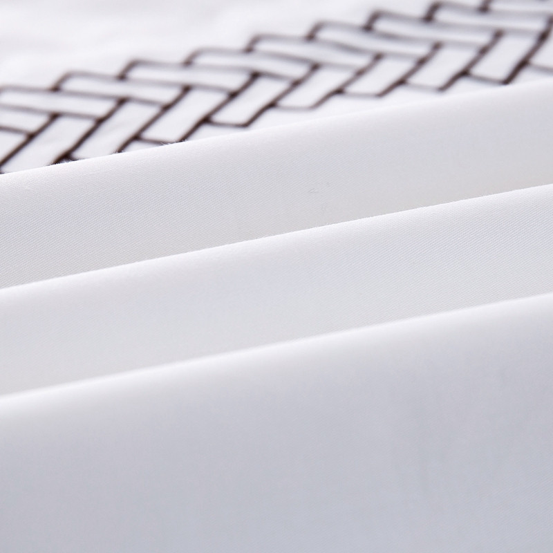 White 6080S 100% Cotton Arrow Plumarii Hotel Cubiculum Bedding Sheet Set White 6080S 100% Cotton Arrow Plumarii Hotel Cubiculum Bedding Sheet Set