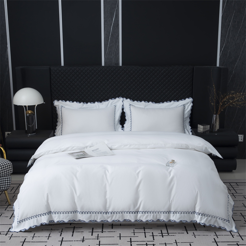 Exquisite Embroidery Cut Design 350TC Cotton Sateen Bedding Set