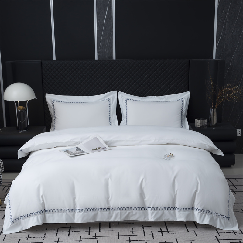 New Pattern Embroidery Design 500TC Cotton Sateen Bedding Set