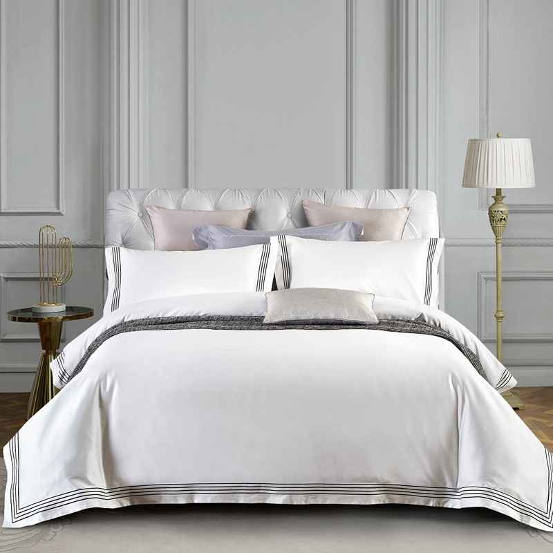 Plumarii Duvet Cover 100% Cotton White 300TC Bedding Sheet Set