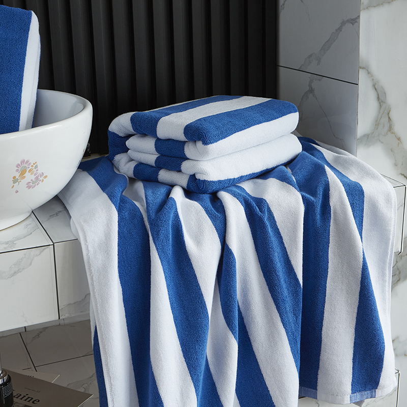 Yarn Dyed Blue White Stripe Beach Towel Pool Towel
