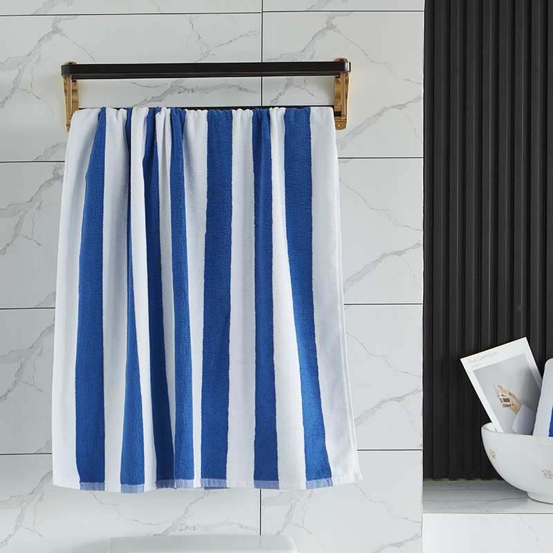 Yarn Dyed Blue White Stripe Beach Towel Pool Towel Yarn Dyed Blue White Stripe Beach Towel Pool Towel